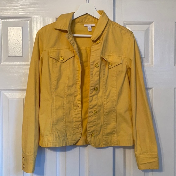 Charter Club Yellow Button Up Jacket Small Women’s - Picture 1 of 4
